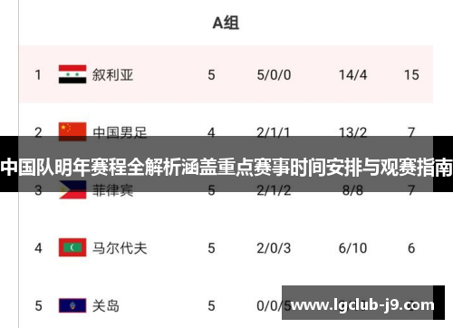中国队明年赛程全解析涵盖重点赛事时间安排与观赛指南